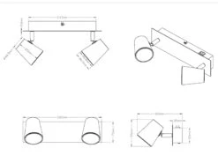 MeineWunschleuchte 2er SET 2-flammige Wandstrahler Mit Schalter, Metall Silber, Breite 28cm 9 MeineWunschleuchte 2er SET 2-flammige Wandstrahler Mit Schalter, Metall Silber, Breite 28cm -Globo Store 2er set 2 flammige wandstrahler mit schalter metal 4