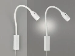 Fischer & Honsel 2er SET 2in1 LED Wandlampen & Bettlampen Weiß Dimmbar, Schwanenhals Leselampen -Globo Store 2er set 2in1 led wandlampen bettlampen weiss dimmb 2