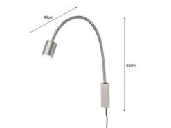 MeineWunschleuchte 2er SET 2in1 Wandlampen & Bettlampen Silber, Schwanenhals Leselampen -Globo Store 2er set 2in1 wandlampen bettlampen silber schwanen 3