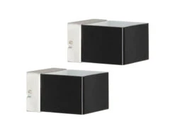 Ranex 2er Set Badezimmer Wandlampe GARDA, Up- & Downlight Glas Schwarz, 10 X 10 Cm