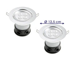 Konstsmide 2er Set LED Deckeneinbaustrahler Für Bad Und Außenbereich, Ø 12,5cm, Schwenkbar -Globo Store 2er set led deckeneinbaustrahler fuer bad und auss 2