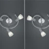 Trio Leuchten 2er Set LED Deckenstrahler 3-flammig Silber Glasschirme Schwenkbar Ø 30cm