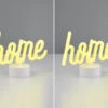 MeineWunschleuchte 2er SET LED Dekoleuchte Mit Schriftzug Home Batterie- Oder USB Betrieben H: 16cm