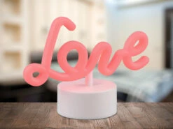 MeineWunschleuchte 2er SET LED Dekoleuchte Mit Schriftzug Love Batterie- Oder USB Betrieben H: 14cm -Globo Store 2er set led dekoleuchte mit schriftzug love batter 2