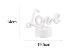 MeineWunschleuchte 2er SET LED Dekoleuchte Mit Schriftzug Love Batterie- Oder USB Betrieben H: 14cm -Globo Store 2er set led dekoleuchte mit schriftzug love batter 3