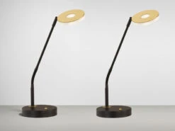 MeineWunschleuchte 2er SET LED Schreibtischlampen Schwarz / Gold Mit Dimmer - 60cm Groß -Globo Store 2er set led schreibtischlampen schwarz gold mit di 2