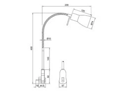 Trio Leuchten 2er Set LED Steckerspots Mit Schalter Und Flexarm, Silber Höhe 40cm -Globo Store 2er set led steckerspots mit schalter und flexarm 1 14