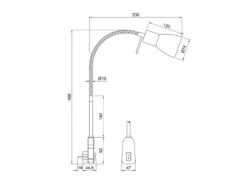 MeineWunschleuchte 2er Set LED Steckerspots Mit Schalter Und Flexarm, Schwarz Höhe 40cm -Globo Store 2er set led steckerspots mit schalter und flexarm 1 5
