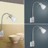 Trio Leuchten 2er Set LED Steckerspots Mit Schalter Und Flexarm, Silber Höhe 40cm