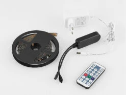 MeineWunschleuchte 2er Set LED Streifen Mit Fernbedienung, RGB & Sound Control Funktion - 5 Meter -Globo Store 2er set led streifen mit fernbedienung rgb sound c 6