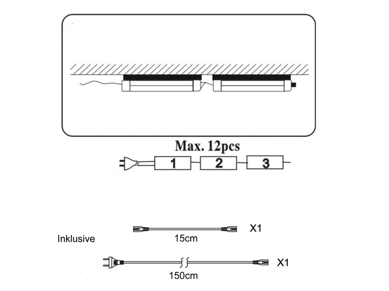 MeineWunschleuchte 2er SET LED Unterbauleuchten Mit Schalter & 230V Direktanschluss, 114cm Lang 7 MeineWunschleuchte 2er SET LED Unterbauleuchten Mit Schalter & 230V Direktanschluss, 114cm Lang – Bild 7