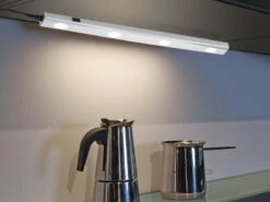 MeineWunschleuchte 2er SET LED Unterbauleuchten Silber Flach Mit 230V Direktanschluss, 55cm Lang -Globo Store 2er set led unterbauleuchten silber flach mit 230v 2