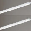 MeineWunschleuchte 2er SET LED Unterbauleuchten Weiß Flach Mit 230V Direktanschluss, 55cm Lang