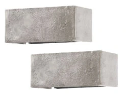 MeineWunschleuchte 2er SET LED Wandlampen Silber Antik, Rechteckig Up And Down, 23cm Breit -Globo Store 2er set led wandlampen silber antik rechteckig up 1 1