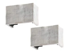 MeineWunschleuchte 2er SET LED Wandlampen Silber Antik, Rechteckig Up And Down, 15cm Breit -Globo Store 2er set led wandlampen silber antik rechteckig up 1 7