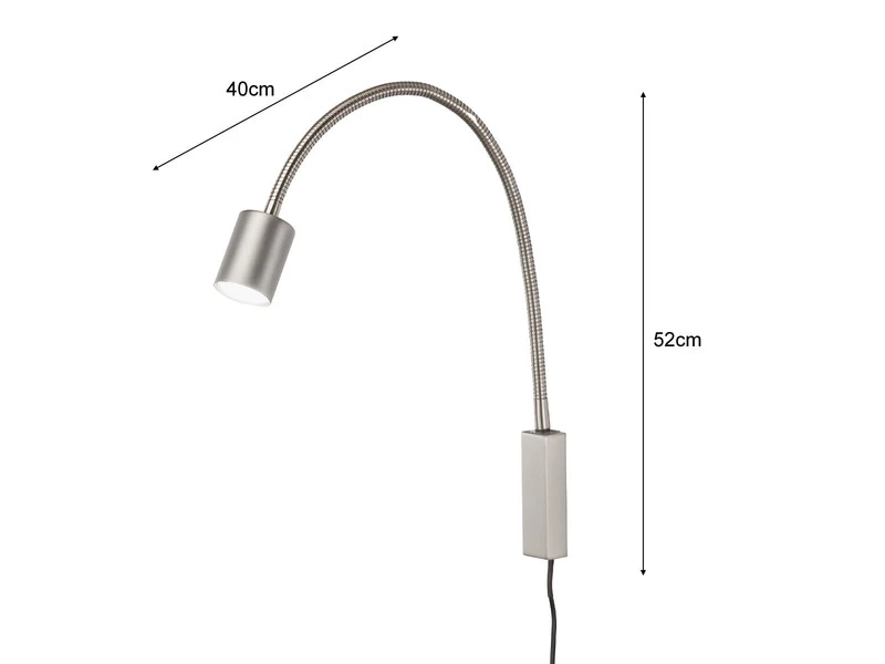 Fischer & Honsel 2in1 Wandleuchte & Bettleuchte JUSTI Silber, Schwanenhals Leseleuchte 4 Fischer & Honsel 2in1 Wandleuchte & Bettleuchte JUSTI Silber, Schwanenhals Leseleuchte – Bild 4