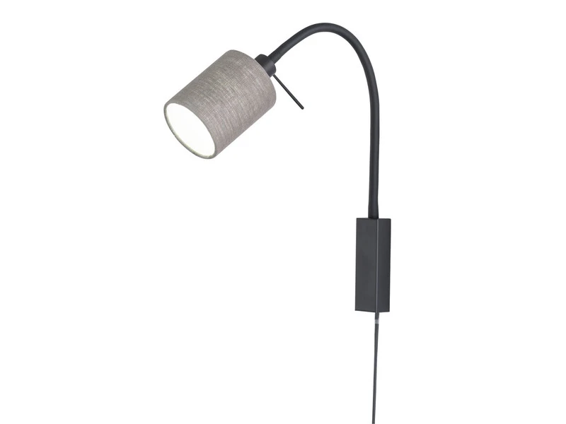 MeineWunschleuchte 2in1 Wandleuchte & Bettleuchte Mit LED - Schwanenhalslampe Leinen Grau 2 MeineWunschleuchte 2in1 Wandleuchte & Bettleuchte Mit LED - Schwanenhalslampe Leinen Grau – Bild 2