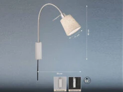 MeineWunschleuchte 2in1 Wandleuchte & Bettleuchte Mit LED - Schwanenhalslampe Leinen Beige 9 MeineWunschleuchte 2in1 Wandleuchte & Bettleuchte Mit LED - Schwanenhalslampe Leinen Beige -Globo Store 2in1 wandleuchte bettleuchte mit led schwanenhalsl 10