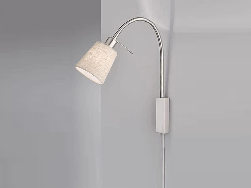 MeineWunschleuchte 2in1 Wandleuchte & Bettleuchte Mit LED - Schwanenhalslampe Leinen Beige 3 MeineWunschleuchte 2in1 Wandleuchte & Bettleuchte Mit LED - Schwanenhalslampe Leinen Beige – Bild 3