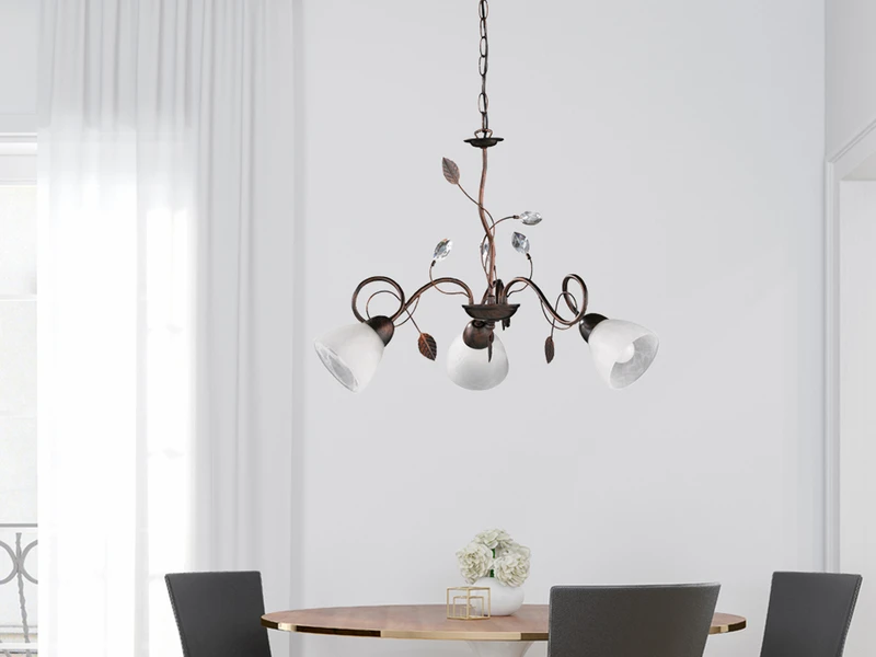 MeineWunschleuchte 3 Flammiger Antik Look Rost Kronleuchter Mit LED & Florentiner Design, Ø 70cm 1 MeineWunschleuchte 3 Flammiger Antik Look Rost Kronleuchter Mit LED & Florentiner Design, Ø 70cm