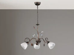 Trio Leuchten 3 Flammiger Antik Look Rost Kronleuchter TRADITIO Mit E14 Sockel, Ø 70cm -Globo Store 3 flammiger antik look rost kronleuchter traditio 1 2