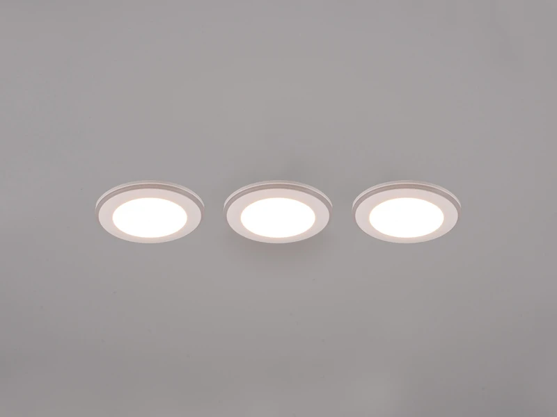 Trio Leuchten 3er Set LED Einbaustrahler ARGUS Fernbedienung Farbwechsel Dimmbar Weiß 3 Trio Leuchten 3er Set LED Einbaustrahler ARGUS Fernbedienung Farbwechsel Dimmbar Weiß – Bild 3