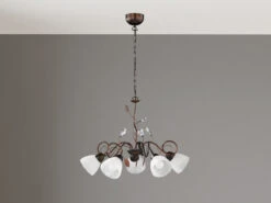 MeineWunschleuchte 5 Flammiger Antik Look Rost Kronleuchter Mit LED & Florentiner Design, Ø 70cm 8 MeineWunschleuchte 5 Flammiger Antik Look Rost Kronleuchter Mit LED & Florentiner Design, Ø 70cm -Globo Store 5 flammiger antik look rost kronleuchter mit led f 2