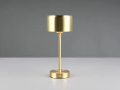 Reality Leuchten Akku Tischleuchte JEFF Per USB Aufladbar, Sensordimmer, Messing Matt, 30cm