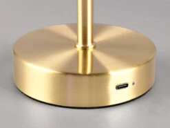 Reality Leuchten Akku Tischleuchte JEFF Per USB Aufladbar, Sensordimmer, Messing Matt, 30cm -Globo Store akku tischleuchte jeff per usb aufladbar sensordim 4