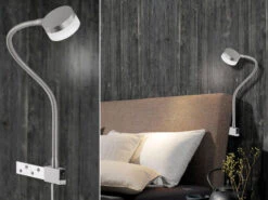 Fischer & Honsel Anschraubbare LED Schwanenhals Leselampe / Bettleuchte LUG Mit Schalter 9 Fischer & Honsel Anschraubbare LED Schwanenhals Leselampe / Bettleuchte LUG Mit Schalter -Globo Store anschraubbare led schwanenhals leselampe bettleuch 2