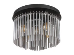 MeineWunschleuchte Ausgefallene LED Deckenleuchte Mit Rauchglas Stäben, Ø 32cm -Globo Store ausgefallene led deckenleuchte mit rauchglas staeb 4