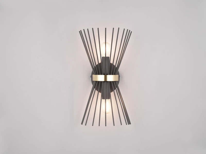 MeineWunschleuchte Ausgefallene LED Wandleuchte Up And Down Schwarz-Gold, Höhe 31cm 3 MeineWunschleuchte Ausgefallene LED Wandleuchte Up And Down Schwarz-Gold, Höhe 31cm – Bild 3