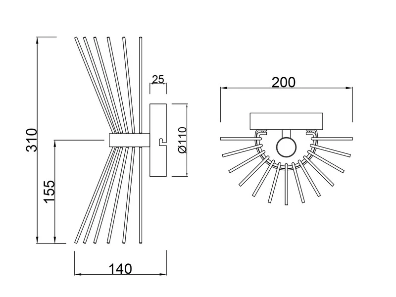 MeineWunschleuchte Ausgefallene LED Wandleuchte Up And Down Schwarz-Gold, Höhe 31cm 6 MeineWunschleuchte Ausgefallene LED Wandleuchte Up And Down Schwarz-Gold, Höhe 31cm – Bild 6