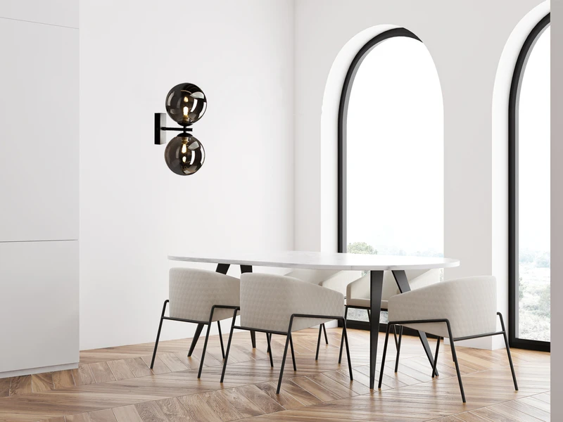 MeineWunschleuchte Außergewöhnliche LED Wandlampe Schwarz - Glaskugeln Rauchglas Ø10cm 5 MeineWunschleuchte Außergewöhnliche LED Wandlampe Schwarz - Glaskugeln Rauchglas Ø10cm – Bild 5