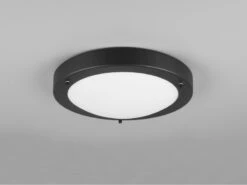 Trio Leuchten Bad Deckenleuchte CONDUS In Schwarz Mit Glas Weiß Ø 31,5cm, IP44 - Badlampen -Globo Store bad deckenleuchte condus in schwarz mit glas weiss 6