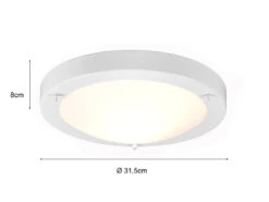 Trio Leuchten Bad Deckenleuchte CONDUS In Weiß Mit Glas Opal Weiß Ø 31,5cm - Badlampen -Globo Store bad deckenleuchte condus in weiss mit glas opal we 3