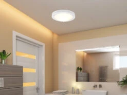 Trio Leuchten Bad Deckenleuchte CONDUS In Weiß Mit Glas Opal Weiß Ø 31,5cm - Badlampen -Globo Store bad deckenleuchte condus in weiss mit glas opal we 4