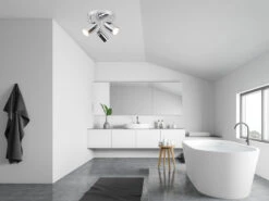 Trio Leuchten Badezimmerlampe ANGELO Deckenstrahler 3 Flammig Rund Schwenkbar Chrom -Globo Store badezimmerlampe angelo deckenstrahler 3 flammig ru 4