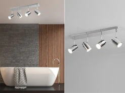 Trio Leuchten Badezimmerlampe ANGELO Deckenstrahler 4 Flammig Schwenkbar Chrom