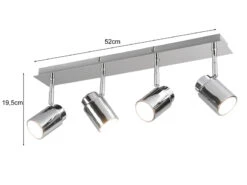Trio Leuchten Badezimmerlampe ANGELO Deckenstrahler 4 Flammig Schwenkbar Chrom -Globo Store badezimmerlampe angelo deckenstrahler 4 flammig sc 3