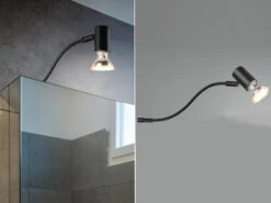Trio Leuchten Badezimmerlampe GIADA In Schwarz Für Spiegelschrank Mit Schwenkbarem Spot