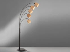MeineWunschleuchte Bogenlampe 5flammig LED Dimmbar 190cm Groß, Metall Schwarz Lampenschirme Seegras 7 MeineWunschleuchte Bogenlampe 5flammig LED Dimmbar 190cm Groß, Metall Schwarz Lampenschirme Seegras -Globo Store bogenlampe 5flammig led dimmbar 190cm gross metall 2