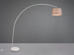 Trio Leuchten Bogenleuchte MANSUR Metall Weiß Stoff Lampenschirm Grau, 210cm Hoch 11 Trio Leuchten Bogenleuchte MANSUR Metall Weiß Stoff Lampenschirm Grau, 210cm Hoch -Globo Store bogenleuchte mansur metall weiss stoff lampenschir 3