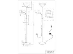 Reality Leuchten Deckenfluter ERZWO Mit Flexibler Leselampe, Höhe 180cm -Globo Store deckenfluter erzwo mit flexibler leselampe hoehe 1 3