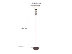 Trio Leuchten Deckenfluter RUSTICA Landhausstil Rostoptik Mit Glasschirm, Höhe 180cm -Globo Store deckenfluter rustica landhausstil rostoptik mit gl 3