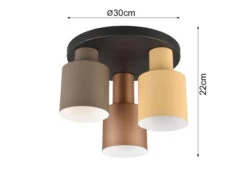 Trio Leuchten Deckenleuchte AGUDO Metall Lampenschirme Coffee Töne, Ø37cm -Globo Store deckenleuchte agudo metall lampenschirme coffee to 2