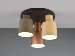 Trio Leuchten Deckenleuchte AGUDO Metall Lampenschirme Coffee Töne, Ø37cm