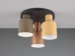 Trio Leuchten Deckenleuchte AGUDO Metall Lampenschirme Coffee Töne, Ø37cm -Globo Store deckenleuchte agudo metall lampenschirme coffee to 4