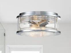 KICHLER Deckenleuchte ASHLAND BAY In Chrom Für Badezimmer & Wohnraum, Ø30,5cm