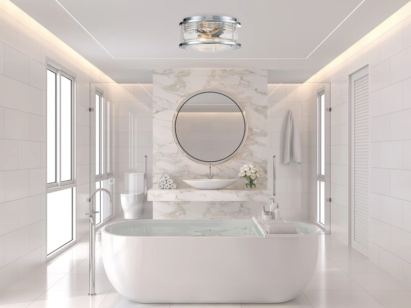 KICHLER Deckenleuchte ASHLAND BAY In Chrom Für Badezimmer & Wohnraum, Ø30,5cm 4 KICHLER Deckenleuchte ASHLAND BAY In Chrom Für Badezimmer & Wohnraum, Ø30,5cm – Bild 4